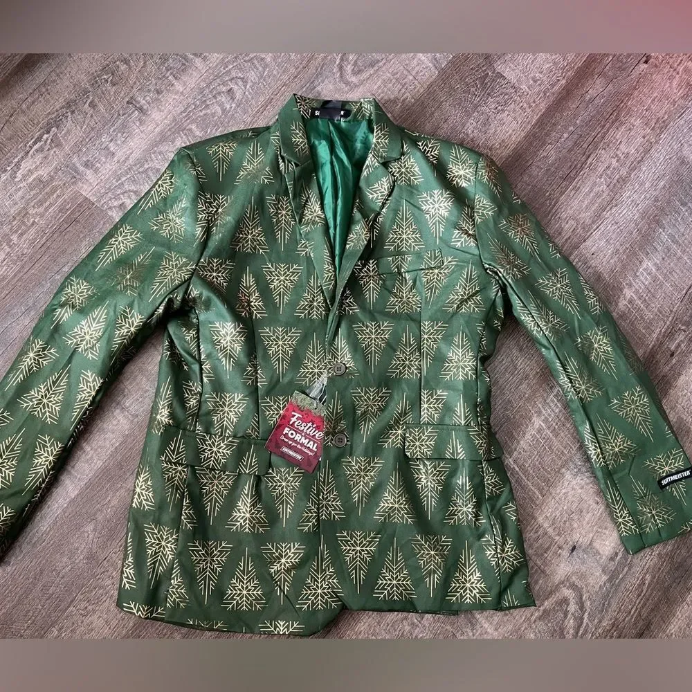 Suitmeister Holiday Snowflake Tree Blazer- Size Large